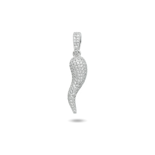 .9ct Pavé Italian Horn Moissanite Pendant view 3