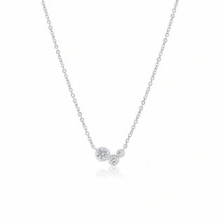 Petite Round Cluster Moissanite Necklace in sterling silver