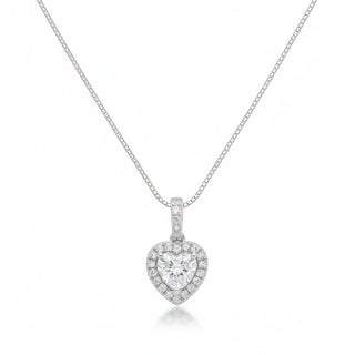 Heart-Cut Halo with Hidden Halo Moissanite Pendant. view 3