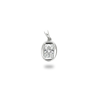 Radiant-Cut Bezel-Set Solitaire Moissanite Pendant