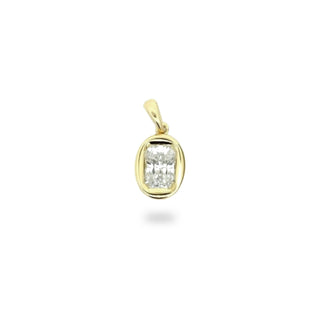 Radiant-Cut Bezel-Set Solitaire Moissanite Pendant view 2