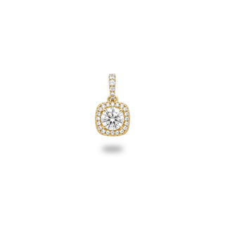 Round-Cut Cushion Double Halo Moissanite Pendant view 3