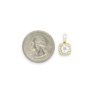 Round-Cut Cushion Double Halo Moissanite Pendant view 4