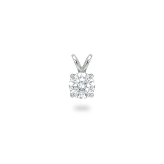 Round-Cut Four-Prong Basket Solitaire Moissanite Pendant in sterling silver