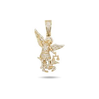 Iced-Out St. Michael the Archangel Moissanite Pendant view 2