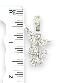 Iced-Out St. Michael the Archangel Moissanite Pendant view 6