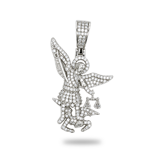 Iced-Out St. Michael the Archangel Moissanite Pendant