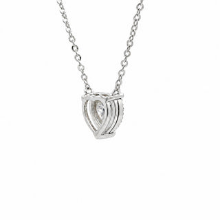Sunburst heart frame pear stone moissanite necklace in sterling silver