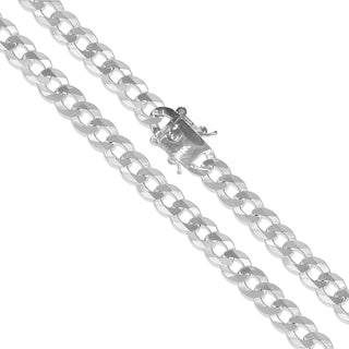 Superior Silver 10.3mm curb chain necklace crafted from polished 925 sterling silver with a secure box lock clasp.