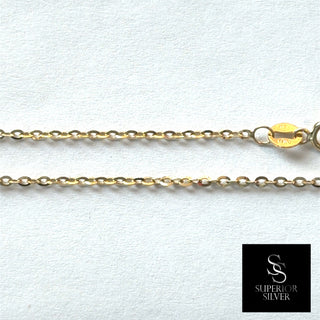 Superior Silver 10K yellow gold diamond-cut link chain with a lobster clasp, 1.6mm width and 22-inch length.