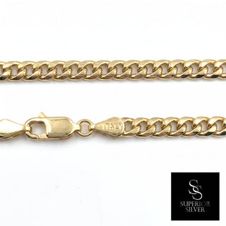 Superior Silver 10K yellow gold 3.5mm Miami Cuban link chain with a polished finish and lobster clasp
