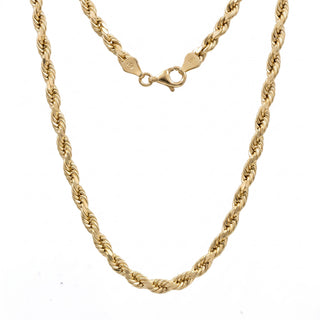 Superior Silver 10K yellow gold 5.3mm rope link chain with a polished finish and secure lobster clasp