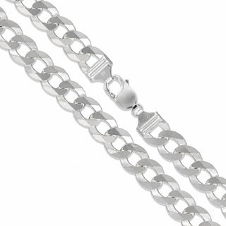 Superior Silver 15.5mm curb bracelet in 925 sterling silver, Italian made, lobster clasp