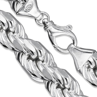 Superior Silver 18mm rope chain necklace crafted from polished 925 sterling silver with a secure lobster clasp