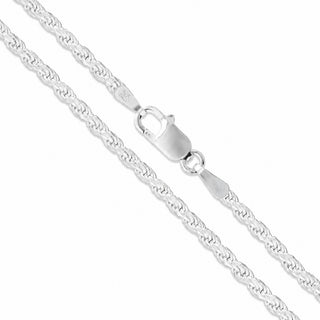 Superior Silver 2.3mm rope anklet in 925 sterling silver, Italian made, lobster clasp