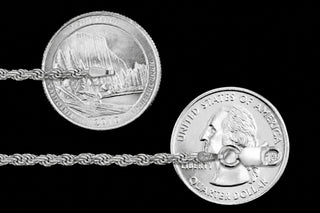 Superior Silver 2.3mm rope anklet in 925 sterling silver, Italian made, lobster clasp