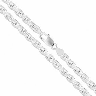 Superior Silver 3.4mm rope anklet in 925 sterling silver, Italian made, lobster clasp