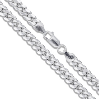 Superior Silver 3.5mm tight Miami Cuban link chain crafted from polished 925 sterling silver with a lobster clasp.