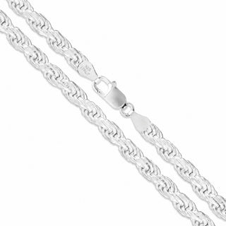 Superior Silver 3.7mm rope anklet in 925 sterling silver, Italian made, lobster clasp