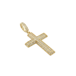 3D Pave Moissanite Cross Pendant | 925 Sterling Silver