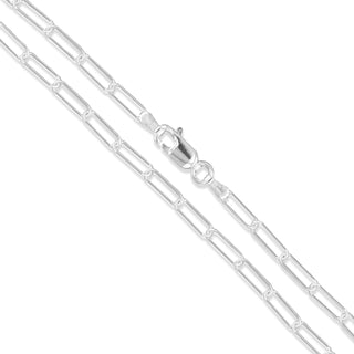 Superior Silver 3mm paper clip chain necklace crafted from polished 925 sterling silver with a lobster clasp.