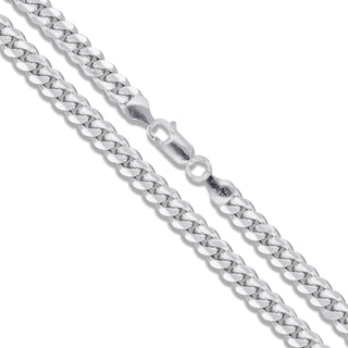 Superior Silver 4.9mm Miami Cuban link chain crafted from polished 925 sterling silver with a secure lobster clasp.