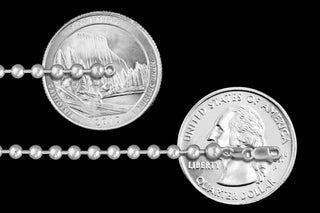 Superior Silver 4mm bead chain necklace crafted in polished 925 sterling silver with a lobster clasp.