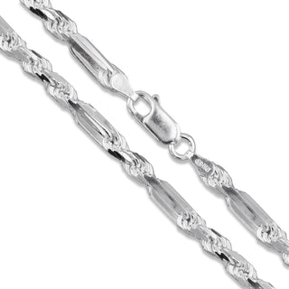 Superior Silver 4mm figarope chain crafted from polished 925 sterling silver with a secure lobster claw clasp.