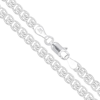 Superior Silver 4mm love chain bracelet crafted from 925 sterling silver with a lobster clasp and stamped detail.