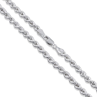 Superior Silver 4mm rope chain necklace crafted from polished 925 sterling silver with a secure lobster clasp.