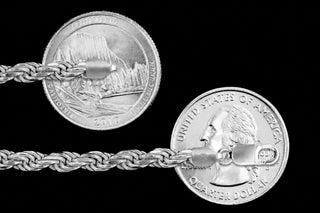 Superior Silver 5.1mm rope anklet in 925 sterling silver, Italian made, lobster clasp