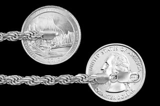 Superior Silver 5.1mm rope chain necklace crafted in polished 925 sterling silver with a secure lobster clasp.