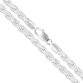Superior Silver 5.1mm Italian rope chain necklace crafted from polished 925 sterling silver with a lobster clasp.