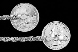 Superior Silver 5.8mm rope anklet in 925 sterling silver, Italian made, lobster clasp