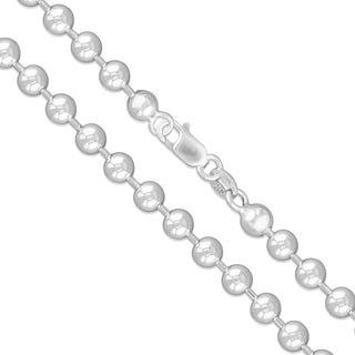 Superior Silver 5mm bead chain necklace crafted from polished 925 sterling silver with a secure lobster clasp.