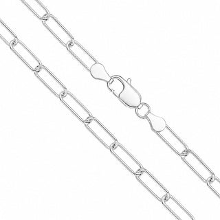 Superior Silver 5mm paper clip chain necklace crafted from polished 925 sterling silver with a lobster clasp.