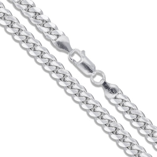 Superior Silver 6.8mm Miami Cuban link chain crafted from polished 925 sterling silver with a secure lobster clasp.