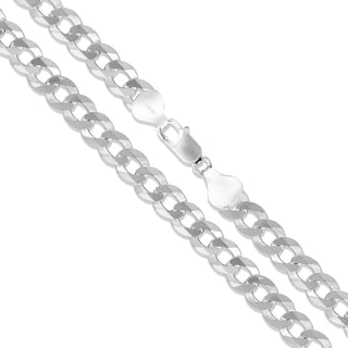 Superior Silver 8.8mm curb chain necklace crafted from polished 925 sterling silver with a secure lobster clasp.