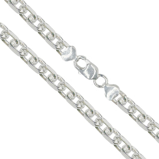 Superior Silver 8mm diamond-cut anchor cable chain crafted from polished 925 sterling silver with a lobster clasp.