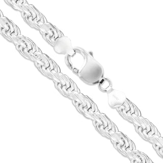 Superior Silver 8mm rope chain necklace crafted from polished 925 sterling silver with a secure lobster clasp.