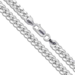 Superior Silver 9.2mm Miami Cuban link chain crafted from polished 925 sterling silver with a secure lobster clasp.