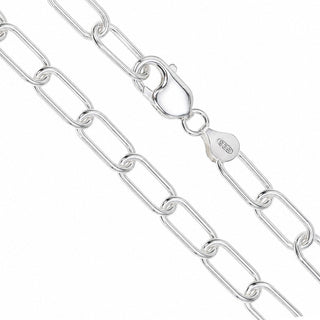 Superior Silver 9mm paper clip chain necklace crafted from polished 925 sterling silver with a lobster clasp.