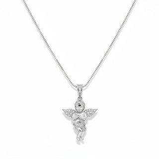 Baby Praying Guardian Angel Pendant VVS Moissanite 925 Sterling Silver or Gold Vermeil