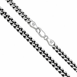 Superior Silver 4.9mm Miami Cuban chain in black plated 925 sterling silver with a lobster clasp, made in Italy.