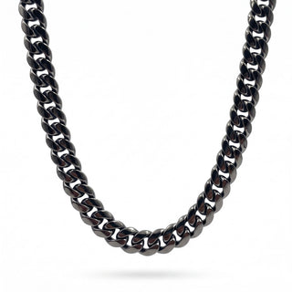 Superior Silver 6mm Miami Cuban link chain in black rhodium over 925 sterling silver with a high-shine finish