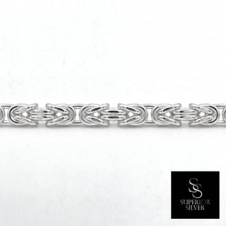 Superior Silver 4.4mm Byzantine link chain crafted from polished solid 925 sterling silver