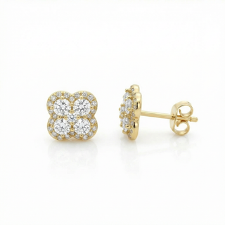 Clover Cluster Moissanite Stud | 925 Sterling Silver
