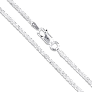 Superior Silver 2.9mm criss cross chain bracelet in polished 925 sterling silver with a secure lobster clasp.