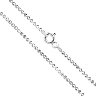 Superior Silver 1mm diamond-cut bead chain necklace in polished 925 sterling silver with a spring ring clasp