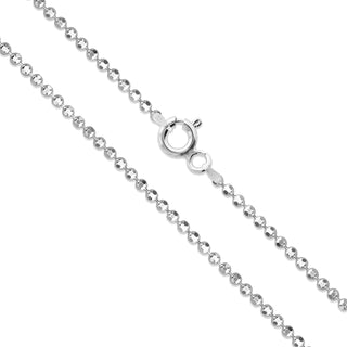 Superior Silver 1.2mm diamond-cut bead chain necklace crafted from polished 925 sterling silver with a spring clasp.
